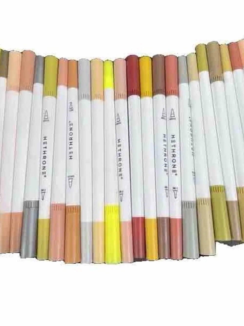 Hethrone Set of 22 Dual-Tip Neutral Tone Markers - Assorted Beige, Brown, Peach